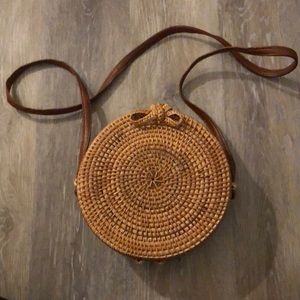 Rattan circle bag